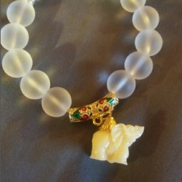 Unavailable-Elephant Bracelet w/Quartz Beads - Picture 4 of 8